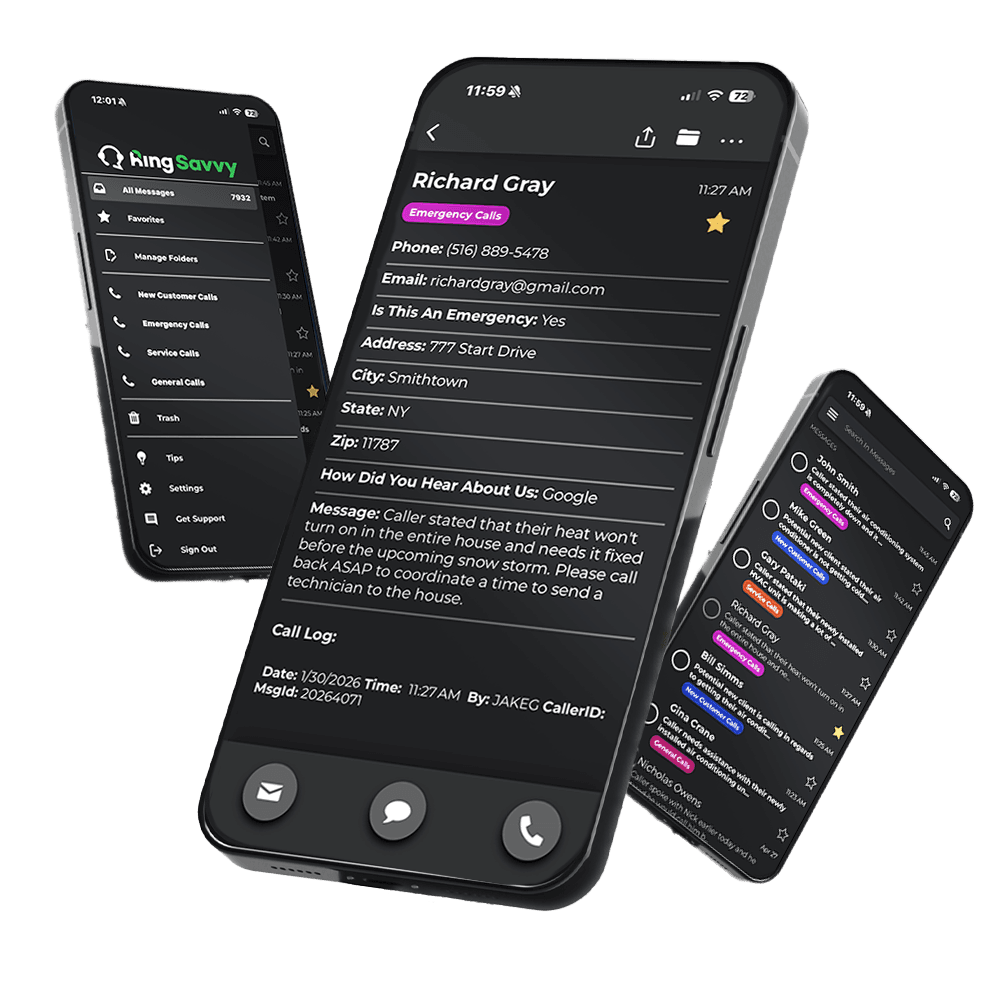 Ring Savvy app showing message management on mobile
